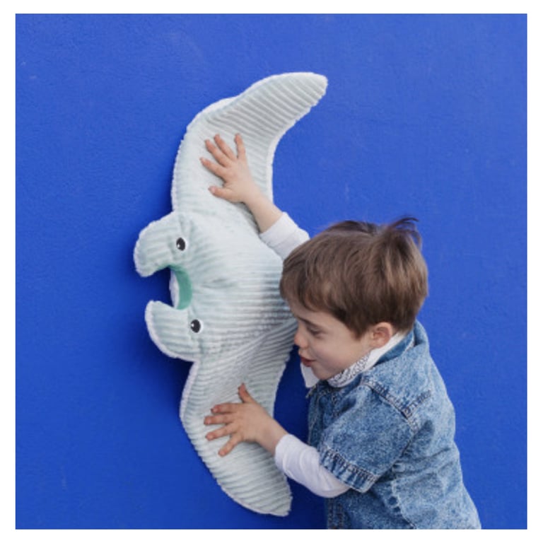 NAN Peluche Les_déglingos Ptipotos Raie Manta 67 Cm Menthe Multicolor Autres