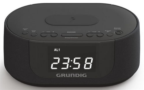 Radio reloj FM Cargador Inducción - Doble alarma - Luminosidad regulable GRUNDIG - SCC400