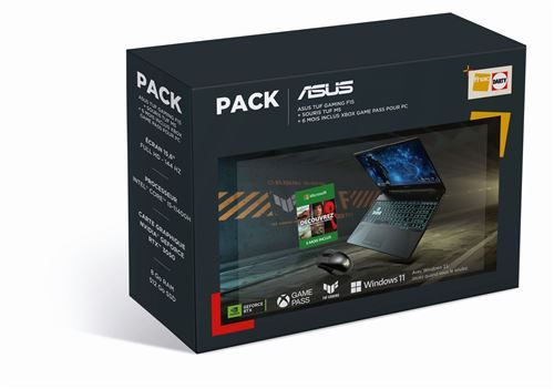 Pack PC Portable Gaming Asus ROG STRIX-G17-G713RC-HX101W 17.3 AMD Ryzen 7  16 Go RAM 512 Go SSD Gris + Souris gaming + Sac Ã dos + 6 mois inclus Xbox  Game Pass PC - Asus