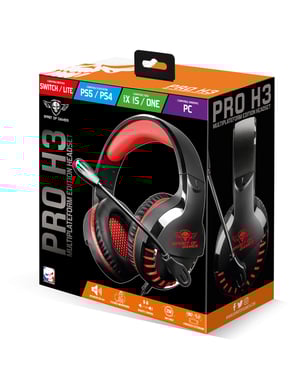 Spirit of Gamer PRO-H3 Casque Avec fil Arceau Jouer Noir, Rouge