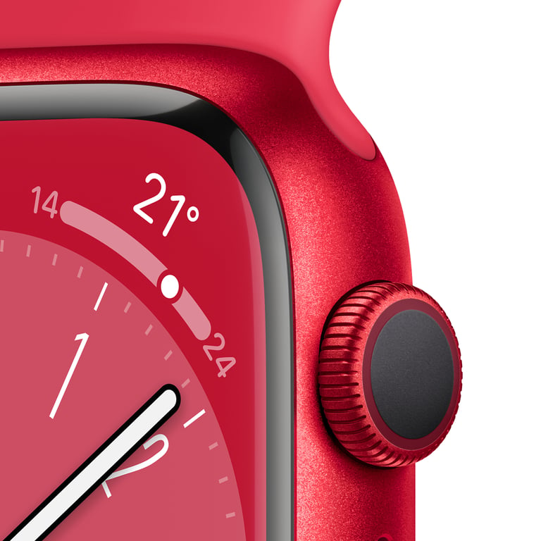 Apple Watch Series 8 OLED 41 mm Digital 352 x 430 Pixeles Pantalla táctil Rojo Wifi GPS (satélite)