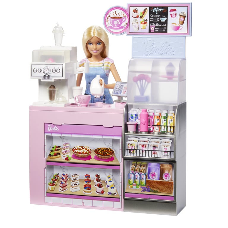 Poupée Barbie HXN94 – Coffret Pause Café avec Barista et 12 Accessoires - vue 3