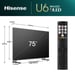 Hisense 75U6NQ 190,5 cm (75'') 4K Ultra HD Smart TV Wifi Gris 500 cd / m²