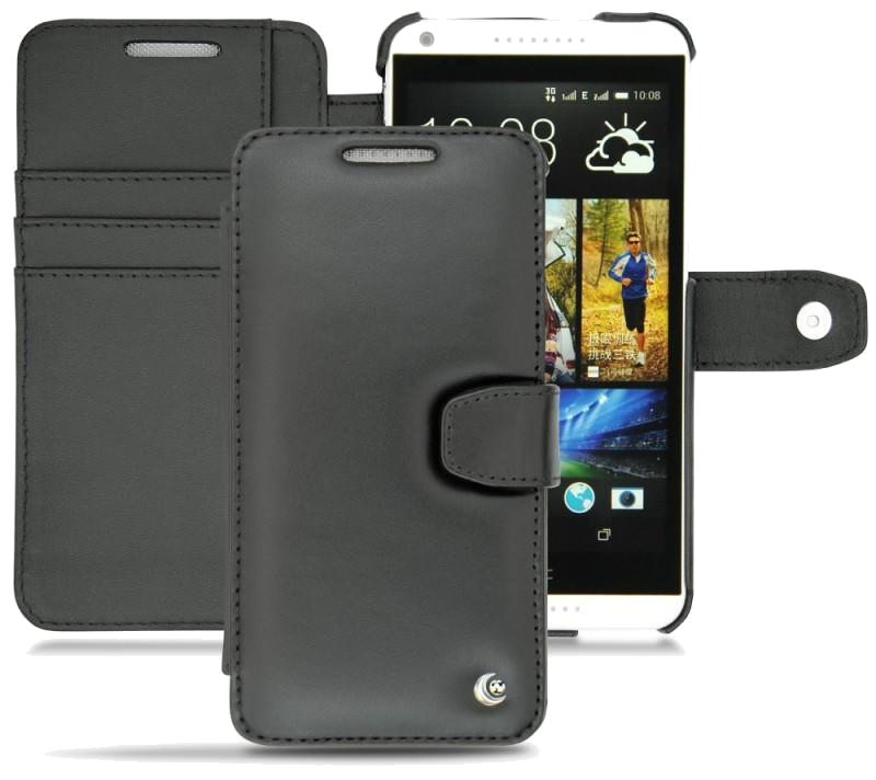 Housse cuir HTC Desire 816 - Rabat horizontal portefeuilleNoir