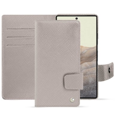 Housse cuir Google Pixel 7 -  - Gris - Cuir saffiano