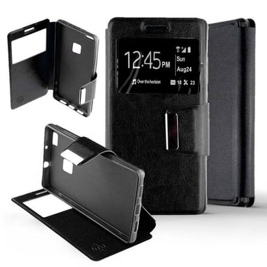 Etui Folio Noir compatible Huawei P10 Lite
