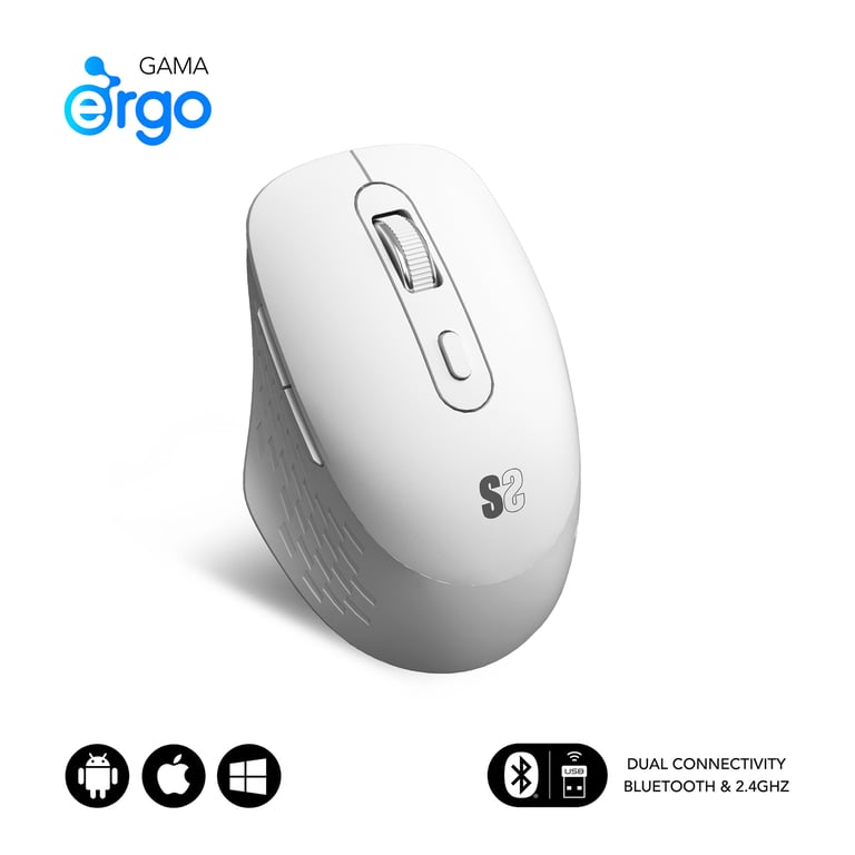 Souris SUBBLIM SUBMO-EDCUR01 – Optique 1600 DPI, Bluetooth + USB - vue 2