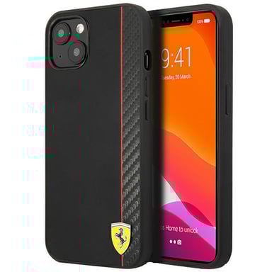 Funda Ferrari para iPhone 13 mini 5.4'' Negro On Track Carbon Stripe