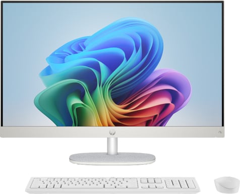 HP Next Gen AI 24-ct2001ns Copilot+ PC AMD Ryzen AI 5 340 60,5 cm (23.8'') 1920 x 1080 pixels PC All-in-One 16 Go DDR5-SDRAM 1 To SSD DOS gratuit Wi-Fi 6 (802.11ax) Blanc