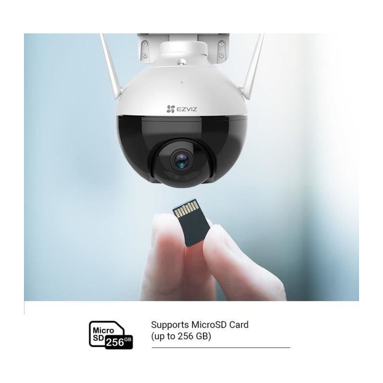 EZVIZ Camera Wifi Exterieur C8C Motorisee FHD 2.4Ghz IP67 Micro Int  Détection de mouvement IA Vision Nocturne couleur 30m 87° - Ezviz