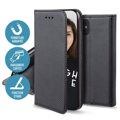 Jaym Funda Folio para Samsung Galaxy A35 5G Soporte con Función Magnética Negro