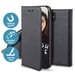 JAYM - Etui Folio noir pour Samsung S23 FE -Fermeture Magnetique - Fonction cinéma Stand - Rangement cartes inclus
