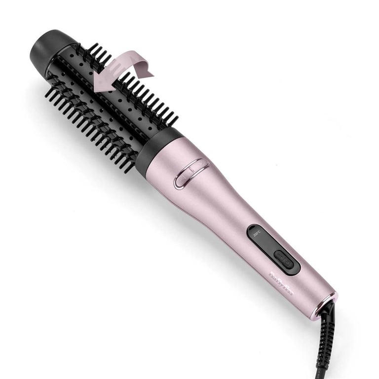Brosse chauffante Babyliss HSB500E or, avec fixation à double rangée, bouton marche/arrêt sur poignée, effet volume et lissage - Neuf