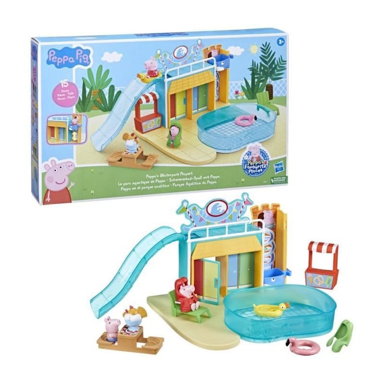 Peppa Pig Le parc aquatique de Peppa, coffret avec 2 figurines et 15  accessoires, jouet pour enfants, des 3 ans - Peppa Pig