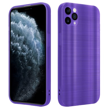 Coque pour Apple iPhone 11 PRO MAX en Brushed Lilas Housse de protection Étui en silicone TPU flexible au design brossé