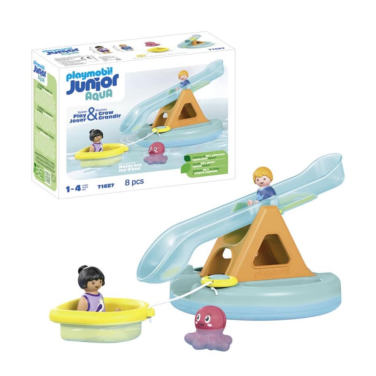 Playmobil Junior 71687 : Ilôt avec toboggan aquatique Playmobil - vue 6