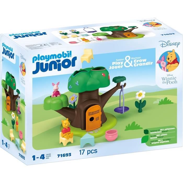 PLAYMOBIL Junior 71693 Winnie l'ourson et Porcinet avec cabane, 17 pieces, Junior & Disney, Des 12 mois - Neuf