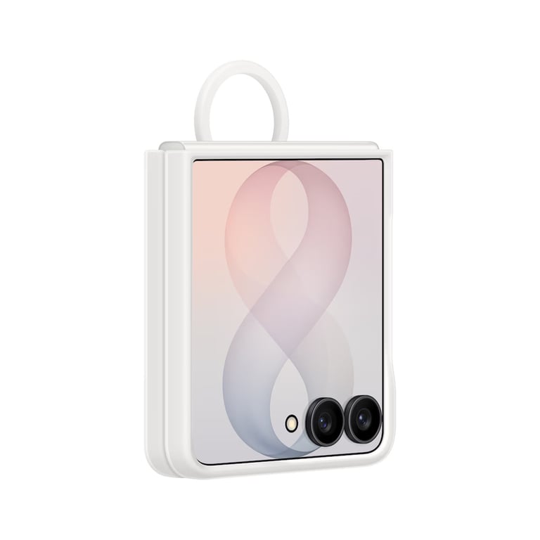Coque magnétique en silicone avec anneau Crème pour Samsung Galaxy Z Flip 8 - vue 5