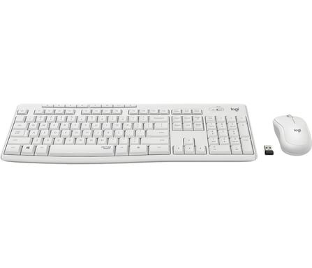 Logitech MK295 Tastiera wireless silenziosa combinata Mouse incluso RF Wireless AZERTY francese Bianco