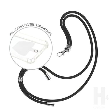 Girocollo di nylon alla moda con chiusura universale - Nero