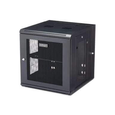 StarTech.com Armoire Réseau Murale à 4 Montants 12U avec Étagère 1U, Armoire Serveur Murale 19  à Charnières pour Équipement IT/AV/Électronique/Ordinateur, Armoire Rack Ventilée Flexible - Neuf