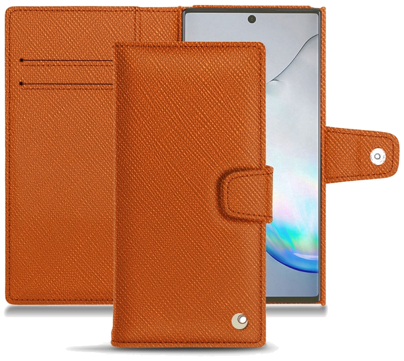 Housse cuir Samsung Galaxy Note10+ - Rabat horizontal portefeuilleOrange