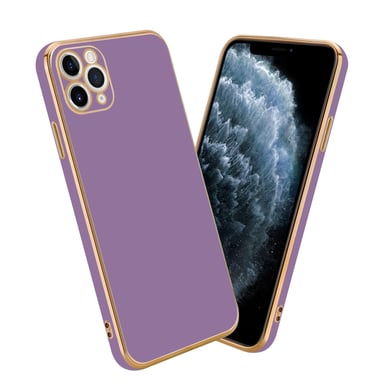 Coque pour Apple iPhone 11 PRO MAX en Glossy Lilas - Or Housse de protection Étui en silicone TPU flexible et avec protection pour appareil photo