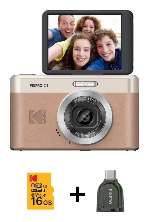 Kodak PIXPRO C1BN 1/3  Appareil-photo compact 13 MP CMOS 4160 x 3120 pixels Marron - Neuf