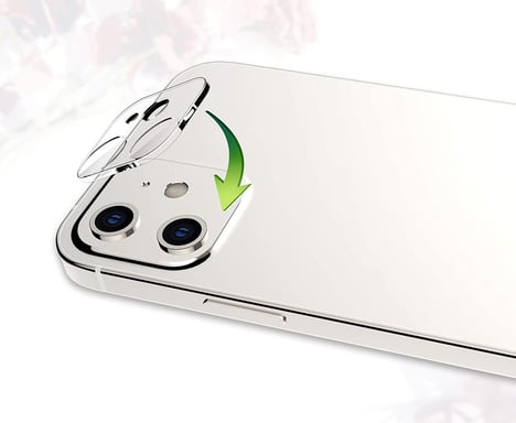 Protège Cameras en Verre Trempe pour ''IPHONE 12'' Incassable 9H+ Protection 3D (Transparent)