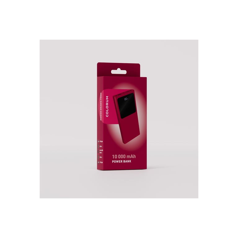 FOREVER Colorum Power Bank 10000mAh Magenta - Batterie Externe Portable avec USB-C microUSB - Power Bank avec Écran LED - Batterie Externe Charge Rapide de Deux Appareils avec Deux Voyants LED - Neuf