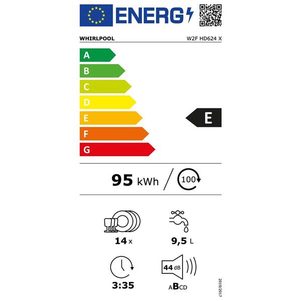 Lave-Vaisselle WHIRLPOOL W2FHD624X – 14 Couverts, 44 dB, 9 Programmes - vue 8