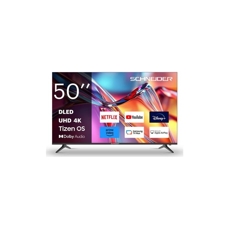 SCHNEIDER 50A2T TV UHD 4K 50 126cm Smart Tizen 3840 x 2160 pix 4K Netflix Youtube Dolby - vue 4