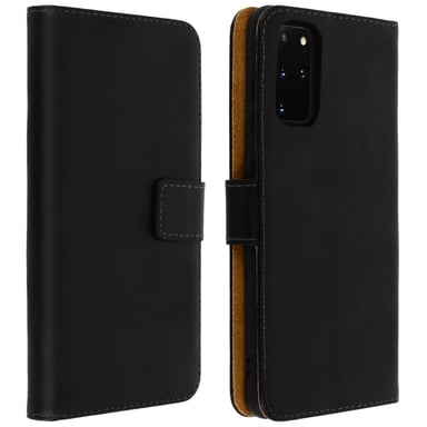 Housse pour Samsung Galaxy S20 Plus Cuir Véritable Porte cartes Support Noir