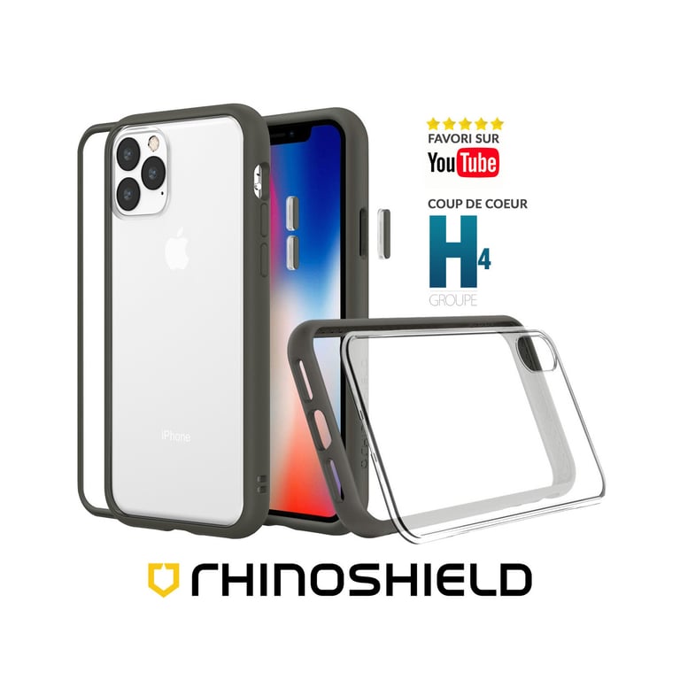 Funda RhinoShield compatible con [iPhone 12 Pro Max] Mod NX - Carcasa fina  personalizable con tecnología de absorción de impactos [sin BPA] - Grafito  - RhinoShield