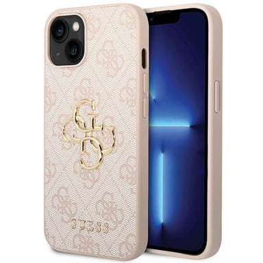 Custodia Guess per iPhone 15 6.1'' rosa Custodia rigida 4G Big Metal Logo