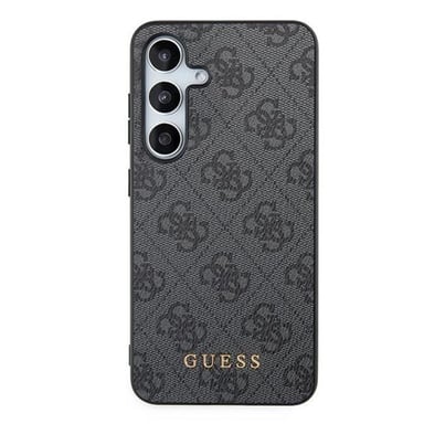 Guess Funda para Galaxy S24 Efecto Saffiano con Motivo 4G y Logo de Metal Negro