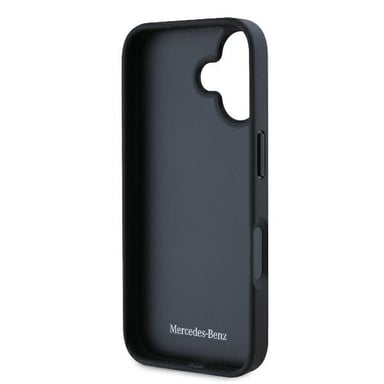 Mercedes caso para el iPhone 16 Plus 6.7 ''negro duro caso de cuero Urbano