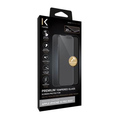 Protezione dello schermo in vetro temperato di alta qualità per Apple iPhone 14 Pro Max, trasparente