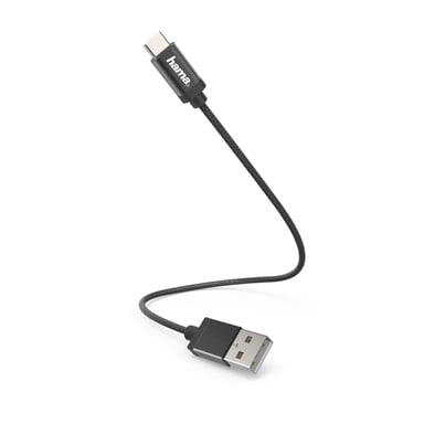 Câble de charge/données, USB Type-C, 0,2 m, noir