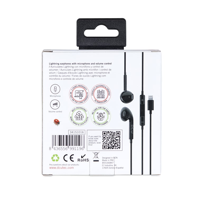 Écouteurs DCU Advance Tecnologic 34151016 – Avec Micro et Contrôle du Volume - vue 3