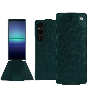 Housse cuir Sony Xperia 1 V -  - Vert - Cuir saffiano