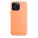 Coque en silicone avec MagSafe pour iPhone 15 Pro Max Sorbet à l orange