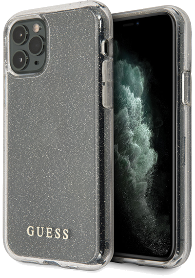 Guess Étui pour iPhone 11 Pro Max Argent Pailleté