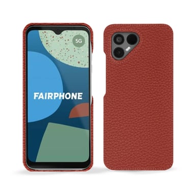 Coque cuir Fairphone 4 - Coque arrière - Orange - Cuir grainé