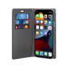 Diarycase 2.0 Funda de piel auténtica con soporte magnético para Apple iPhone 13 mini, Negro medianoche