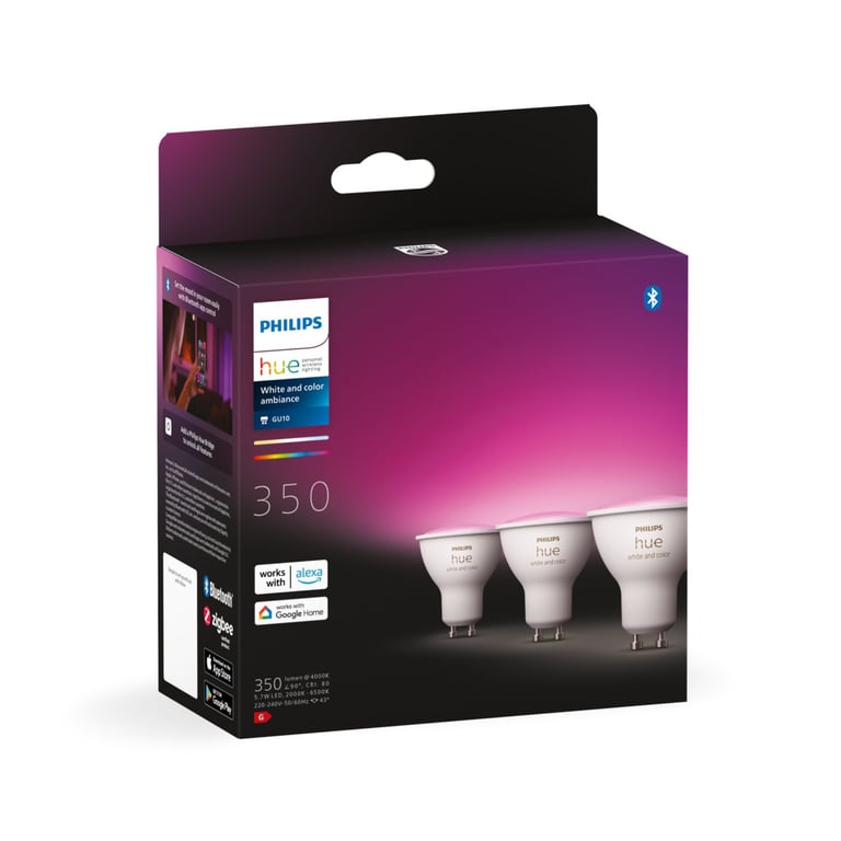 Ampoule Connectée Philips Hue 929003666701 – White & Color Ambiance, GU10, Pack de 3 - vue 8