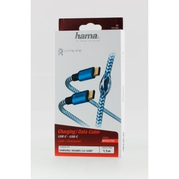 Câble de charge/données Reflective, USB Type-C - USB Type-C, 1,5 m, bleu