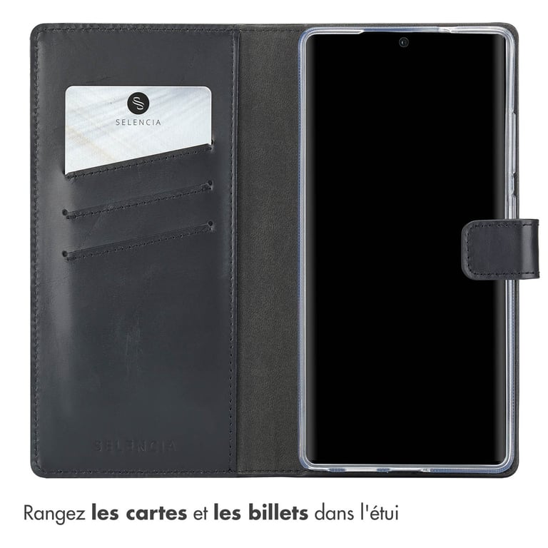 Selencia Étui de téléphone portefeuille en cuir véritable pour Samsung Galaxy S25 Ultra Neuf - vue 6