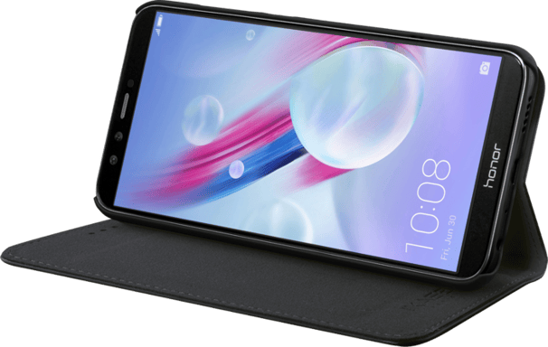 Folio a conchiglia con slot per schede e supporto per Huawei Honor 9 Lite, nero