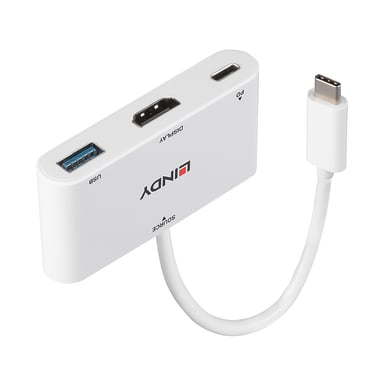 Lindy Hub 4 ports 10 Gbps USB 3.2 Gen 2 avec Ethernet gris aluminium - vue 6